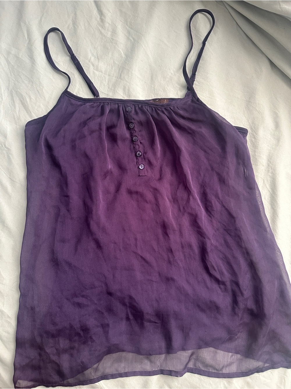 Women's Purple Spaghetti-Strap Button Front Cami